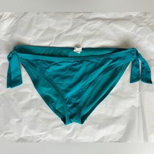 Mossimo swim bikini bottom brief with side hip ties; teal blue (size L)